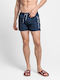 Men's Swimwear Shorts Navy Blue with Patterns
