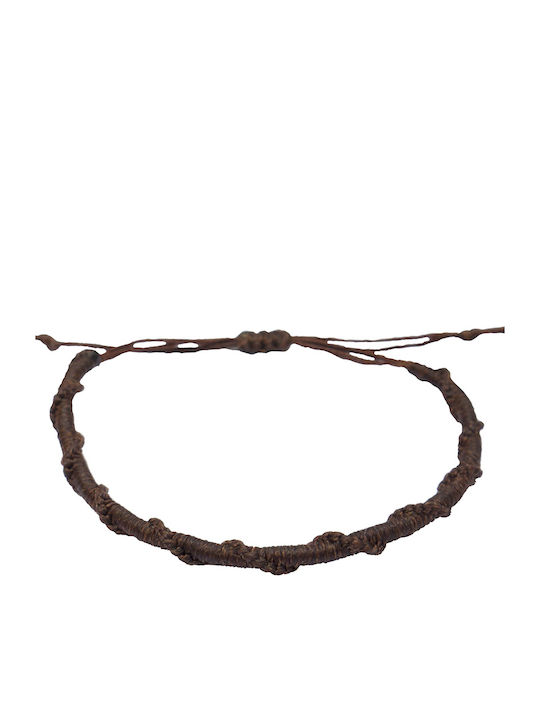 Siballba Men's Macrame Bracelet Twisted Brown