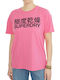 Superdry Character Logo Macro Portland Damen Sport T-Shirt Fuchsie