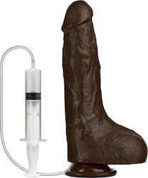 Doc Johnson Bust It Ρεαλιστικό Dildo με Όρχεις, Βεντούζα και Δυνατότητα Εκσπερμάτωσης Black 22cm