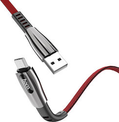 Hoco U70 Splendor 1.2m Flat / LED USB 2.0 to micro USB Cable Red (HOC-U70m-R)