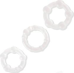 Lovetoy Beaded Cockring Set Clear 3pcs