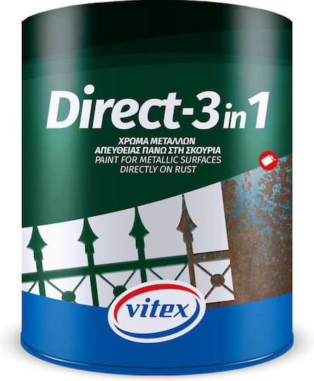 Vitex Χρώμα Αντισκωριακό Διαλύτου Direct-3 In 1 0.75lt Κροκί Γυαλιστερό