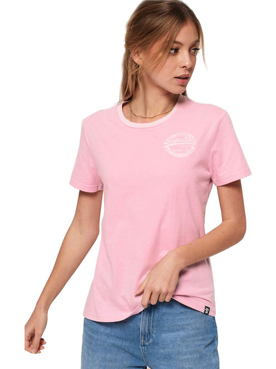 Superdry Vintage Logo Heritage Γυναικείο T-shirt Ροζ