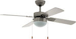 Eglo Gelsina 35041 Ceiling Fan 107cm with Light Silver