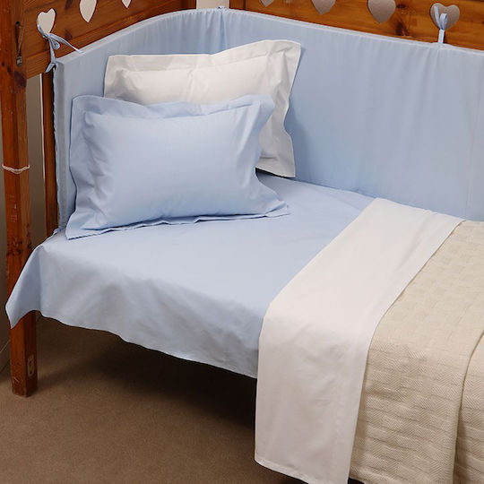 Anna Riska Prestige Set Baby Bettlaken Für Wiege Baumwolle Hellblau 80x100cm 2Stück