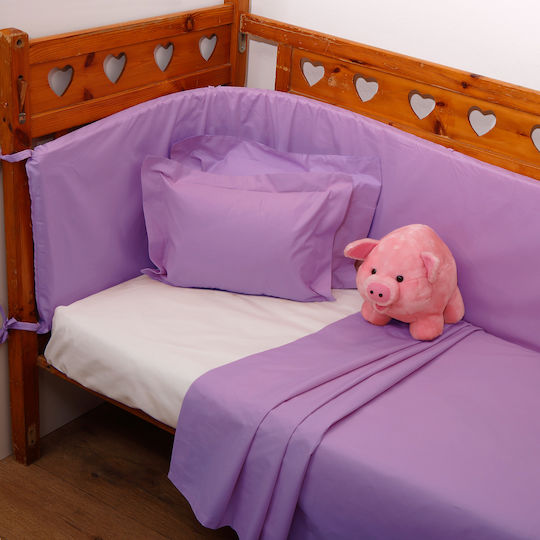 Anna Riska Prestige Baby Sheets Set Cradle Cotton Lilac 80x100cm 2pcs