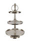 Art et Lumiere Metallic Dessert Tower Stand with 3 Tiers Silver Ø25cm