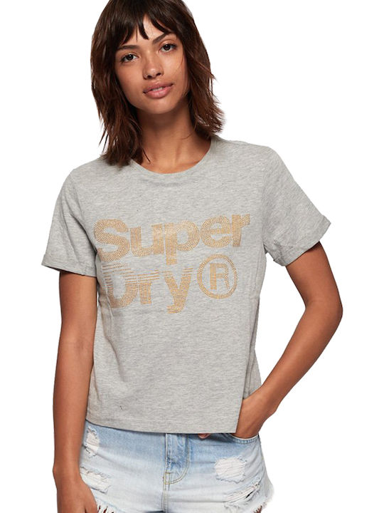 Superdry Rhinestone Damen T-shirt Gray