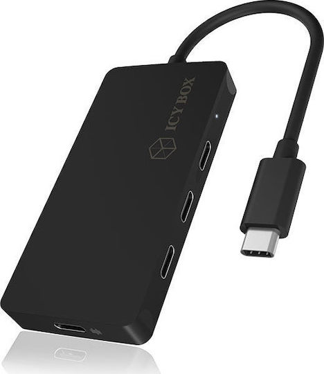 Icy Box USB-Hub 4 Anschlüsse USB 3.1 mit USB-C Anschluss