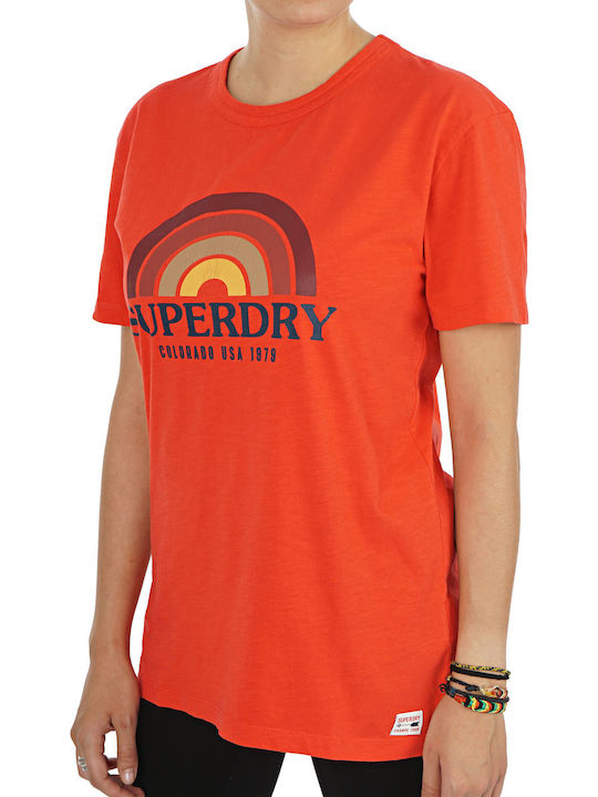 Superdry Vintage Text Graphic Women's T-shirt Red