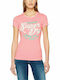 Superdry G10004HQ Feminin Tricou Roz g10004hq-as1