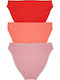 Βαμβακερά Women's Slip 3Pack Red/Coral/Pink