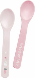 Stephen Joseph Baby Set with Spoons made of Silicone for 0+ months Bunny 2pcs SJ119915