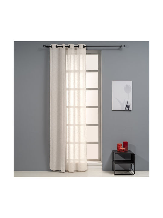 Artisti Italiani Κουρτίνα με Τρουκς Linen Look Εκρού 140x260εκ.