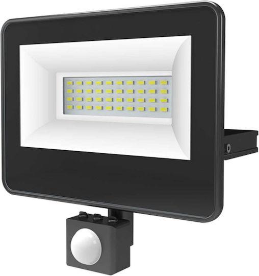 Aca Wasserdicht LED Flutlicht 30W Kaltweiß 6000K mit Bewegungssensor und Fotoküttaro IP66