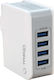 Treqa Ladestation mit 4 USB-A Anschlüsse 22W in Weiß Farbe (CH-604)