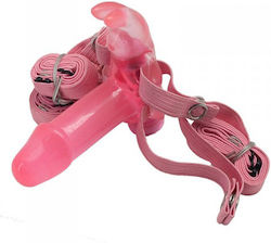 Toyz4lovers Timeless Harness with Dildo and Vibration in Fuchsia Color