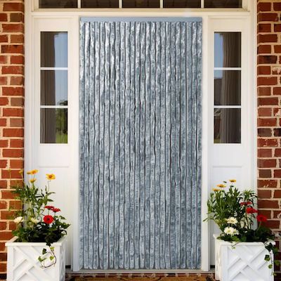 vidaXL Fabric Door Curtain Grey-White 100x220cm 284281