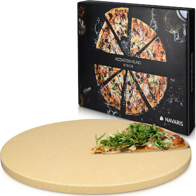 Navaris XXL Baking Plate Pizza with Stone Flat Surface 35x35x1.5cm 46220.01