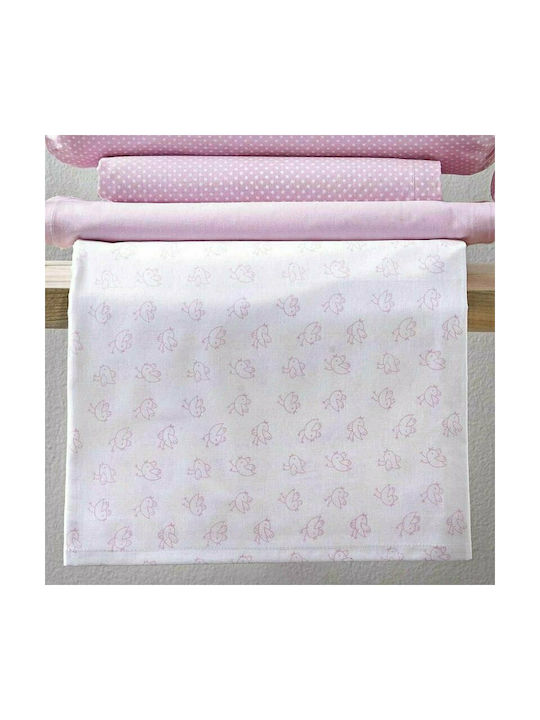 Nima Birdies Baby Sheets Set Crib Cotton Pink 115x180cm 3pcs