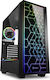Sharkoon RGB-Beleuchtung 100 Gaming Midi-Turm Computergehäuse mit Seitenfenster Schwarz