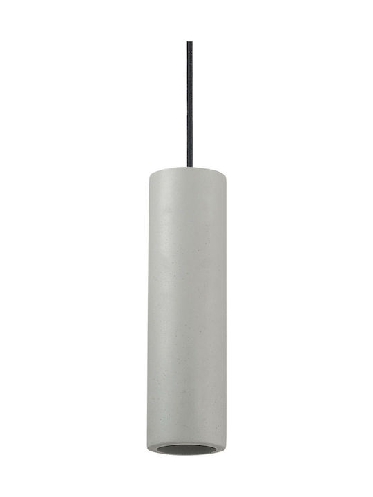 Ideal Lux Oak SP1 Round Pendant Light Single-Light for Socket GU10 Gray