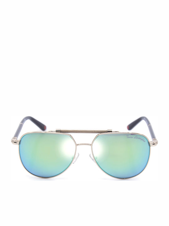 Tonino Lamborghini Men's Sunglasses with Silver Metal Frame TL554 07