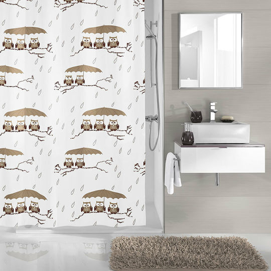 Kleine Wolke Κουρτίνα Μπάνιου 180x200 Eulen Taupe