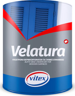 Vitex Velatura Υπόστρωμα Διαλύτη Βερνικοχρωμάτων για Ξύλινες Επιφάνειες Λευκό Suitable for Wood 0.375lt