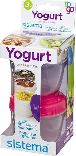 Sistema Yogurt To Go Ροζ-Πράσινο 2τμχ