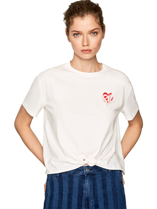 Pepe Jeans Fleur Femeie Tricou Alb optic