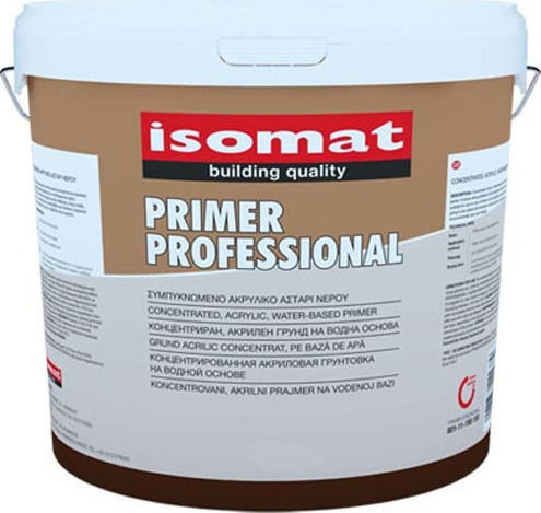 Isomat Primer Professional Συμπυκνωμένο Ακρυλικό Αστάρι Νερού Λευκό Suitable for Construction Materials / Masonry 10lt