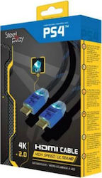 Steelplay 4K 2.0 HDMI High Speed Cable HDMI 2.0 Braided HDMI male - HDMI male 2m Μαύρο