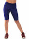 Women's Bike Training Legging Shiny & High Waisted Navy Blue