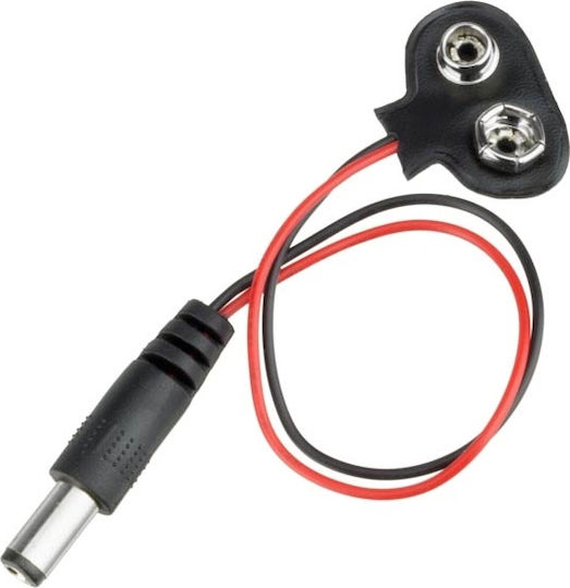 Αντάπτορας 9V Μπαταρία σε Jack 5.5x2.1mm για Arduino