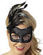 Cottelli Collection Black Mask with Feathers BDSM Μάσκα σε Μαύρο Χρώμα