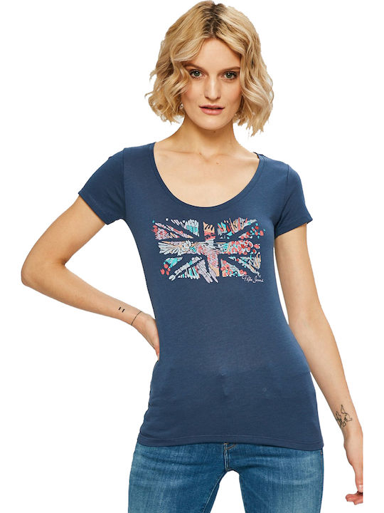 Pepe Jeans Navy Μπλε Γυναικείο T-shirt Cara