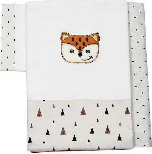 Bebe Stars Fox Set Baby Bettlaken Für Krippe Baumwolle Ecru 115x160cm 3Stück