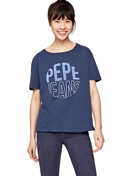 Pepe Jeans Luise Γυναικείο T-shirt Navy Μπλε με Στάμπα