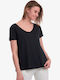 Funky Buddha Women's T-shirt with V Neck Black