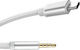 BWOO Braided USB 2.0 Cable USB-C male - 3.5mm male White 1m (BO-AUX035)