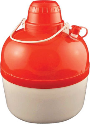 Homestyle Επενδεδυμένο Container with Faucet Thermos Plastic Orange 5lt with Handle 70201003