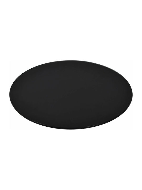 vidaXL Rotundă Suprafața mesei din Sticlă în culoarea Negru 50x50cm 244614 1buc