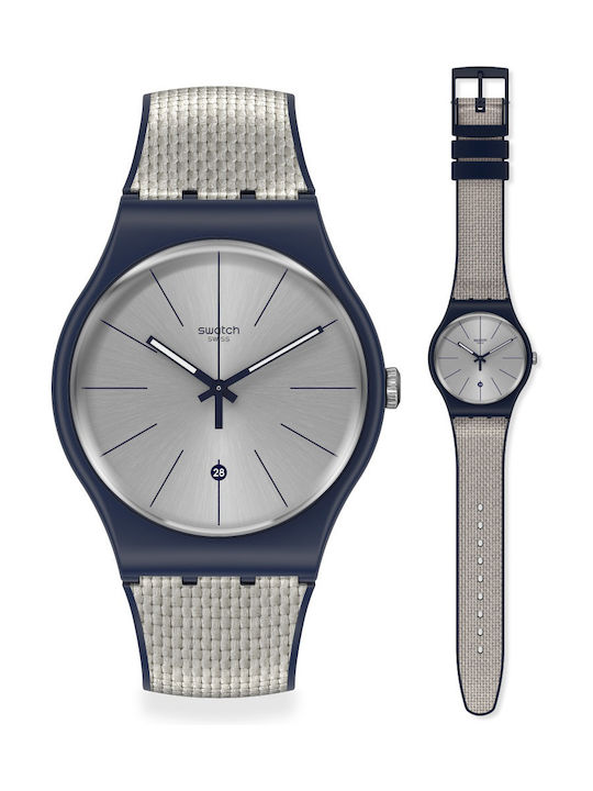 Swatch Cord Uhr mit Gray Kautschukarmband