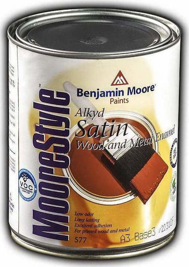 Benjamin Moore Ριπολίνη MooreStyle Alkyd 0.75lt Λευκό Σατινέ
