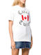Dsquared2 Γυναικείο T-shirt Λευκό με Στάμπα
