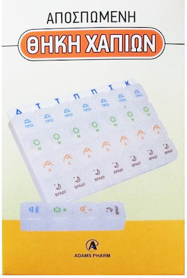 Adams Pharm SA Wöchentlich Pill Organizer with 28 Compartments in Transparent color 37283