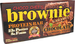 Fit & Shape Choco Chef's Brownie Bar with 23gr Protein & Flavor Caramel Chocolate Almond Pecans 100gr