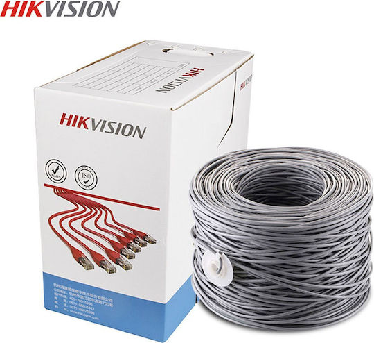Hikvision U/UTP Cat.5e (Gigabit) Καλώδιο Δικτύου Ethernet χωρίς ακροδέκτες 1m Γκρι